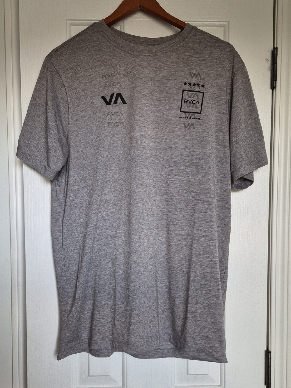 RVCA Men's Sport Heather Gray Logo Tee